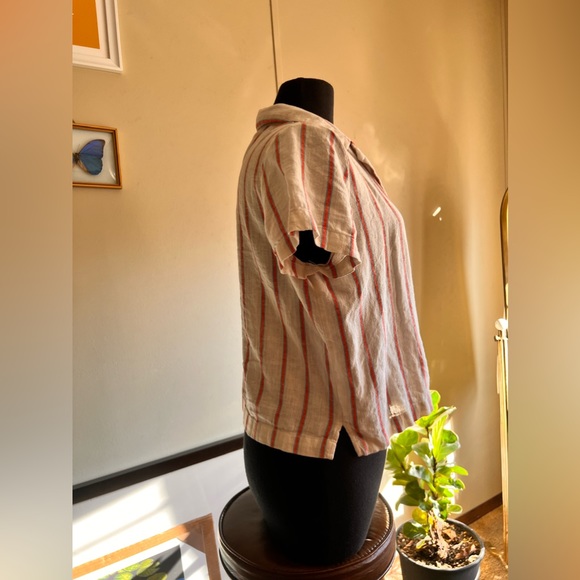 Universal thread, salmon, and blue, striped button-down - Picture 3 of 4